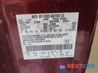 Zdjęcie 12 z 12 samochodu: 2006 LINCOLN TOWNHOUSE MARK LT VIN:5LTPW18596FJ13791 - miniatura