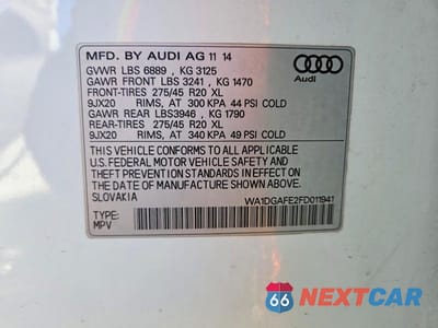 Zdjęcie 13 z 13 samochodu: 2015 AUDI Q7 PRESTIGE VIN:WA1DGAFE2FD011941 - miniatura