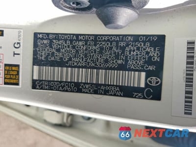 Zdjęcie 12 z 12 samochodu: 2019 TOYOTA PRIUS VIN:JTDKARFU9K3069999 - miniatura