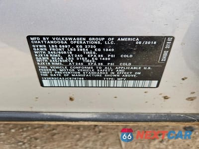 Zdjęcie 13 z 13 samochodu: 2018 VOLKSWAGEN ATLAS SE VIN:1V2KR2CA2JC576766 - miniatura
