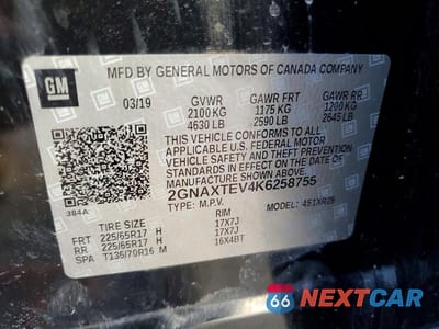 Zdjęcie 13 z 13 samochodu: 2019 CHEVROLET EQUINOX LT VIN:2GNAXTEV4K6258755 - miniatura