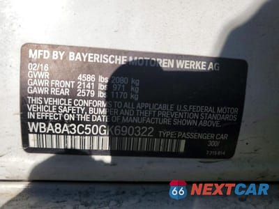 Zdjęcie 12 z 12 samochodu: 2016 BMW 320 XI VIN:WBA8A3C50GK690322 - miniatura
