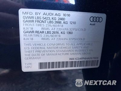 Zdjęcie 13 z 13 samochodu: 2017 AUDI Q5 PREMIUM VIN:WA1C2AFP4HA067606 - miniatura