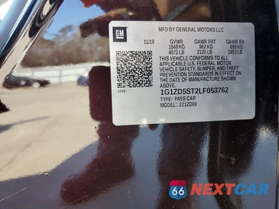 Zdjęcie 12 z 12 samochodu: 2020 CHEVROLET MALIBU LT VIN:1G1ZD5ST2LF053762 - miniatura