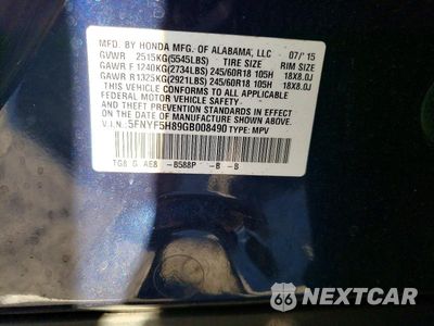 Zdjęcie 13 z 13 samochodu: 2016 HONDA PILOT EXL VIN:5FNYF5H89GB008490 - miniatura