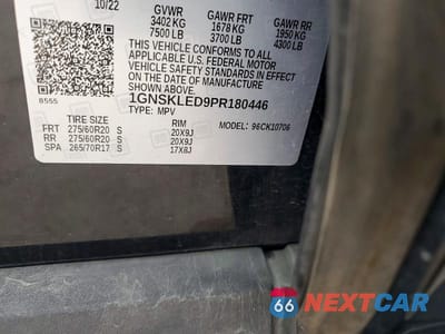 Zdjęcie 12 z 12 samochodu: 2023 CHEVROLET TAHOE K1500 VIN:1GNSKLED9PR180446 - miniatura