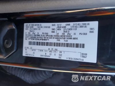 Zdjęcie 12 z 13 samochodu: 2018 FORD F150 SUPERCREW VIN:1FTEW1E50JFB48971 - miniatura