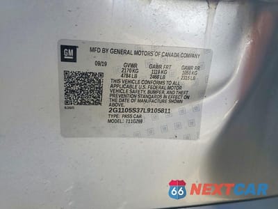 Zdjęcie 12 z 12 samochodu: 2020 CHEVROLET IMPALA PREMIER VIN:2G1105S37L9105811 - miniatura