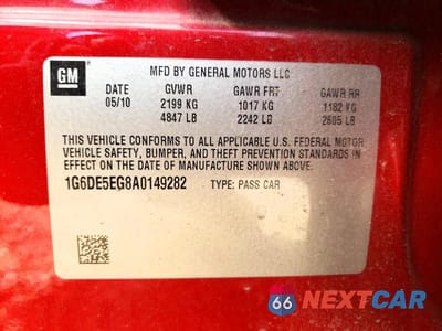 Zdjęcie 12 z 12 samochodu: 2010 CADILLAC CTS LUXURY COLLECTION VIN:1G6DE5EG8A0149282 - miniatura