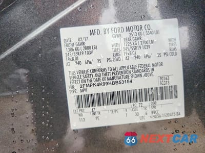 Zdjęcie 13 z 13 samochodu: 2017 FORD EDGE TITANIUM VIN:2FMPK4K99HBB53154 - miniatura
