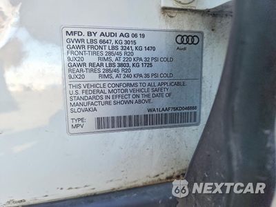 Zdjęcie 13 z 14 samochodu: 2019 AUDI Q7 PREMIUM PLUS VIN:WA1LAAF75KD046868 - miniatura