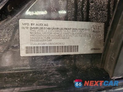 Zdjęcie 12 z 12 samochodu: 2011 AUDI S4 PRESTIGE VIN:WAUKGBFL0BA040932 - miniatura