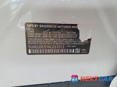 Zdjęcie 13 z 13 samochodu: 2019 BMW X4 XDRIVE30I VIN:5UXUJ3C51KLG57013 - miniatura