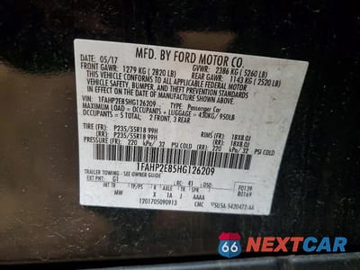Zdjęcie 12 z 12 samochodu: 2017 FORD TAURUS SEL VIN:1FAHP2E85HG126209 - miniatura