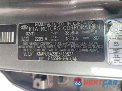Zdjęcie 12 z 12 samochodu: 2011 KIA FORTE EX VIN:KNAFU5A23B5410824 - miniatura