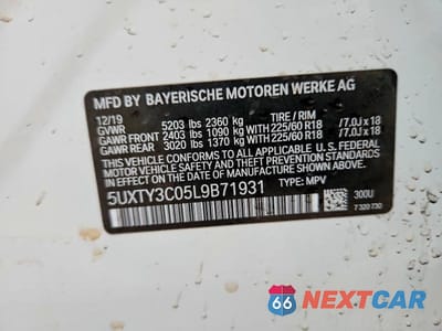 Zdjęcie 12 z 12 samochodu: 2020 BMW X3 SDRIVE30I VIN:5UXTY3C05L9B71931 - miniatura