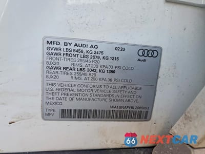 Zdjęcie 13 z 13 samochodu: 2020 AUDI Q5 PREMIUM PLUS VIN:WA1BNAFY5L2065653 - miniatura