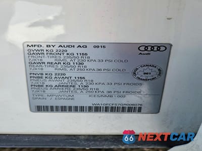 Zdjęcie 14 z 14 samochodu: 2016 AUDI Q3 PRESTIGE VIN:WA1GFCFS7GR006076 - miniatura