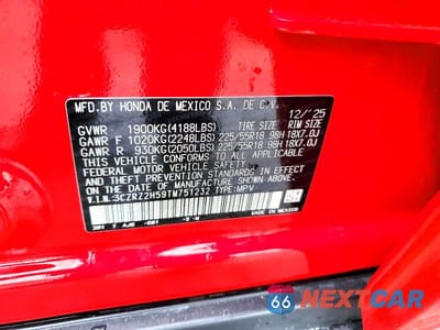 Zdjęcie 12 z 12 samochodu: 2026 HONDA HR-V SPORT VIN:3CZRZ2H59TM751232 - miniatura