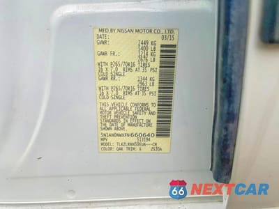 Zdjęcie 10 z 10 samochodu: 2015 NISSAN XTERRA S VIN:5N1AN0NWXFN660640 - miniatura