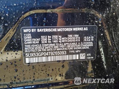 Zdjęcie 13 z 13 samochodu: 2026 BMW X3 30 XDRIVE VIN:5UX53GP04T9265093 - miniatura
