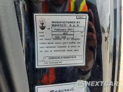 Zdjęcie 12 z 12 samochodu: 2011 MASERATI GRANTURISMO S VIN:ZAM45KLA7B0057670 - miniatura
