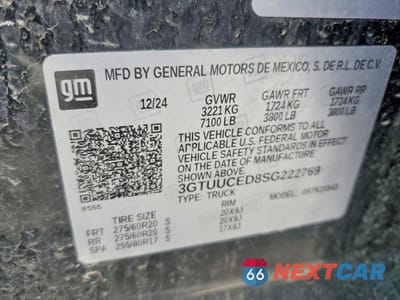 Zdjęcie 12 z 12 samochodu: 2025 GMC SIERRA K1500 ELEVATION VIN:3GTUUCED8SG222769 - miniatura