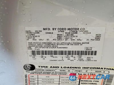 Zdjęcie 12 z 12 samochodu: 2010 FORD F150 SUPERCREW VIN:1FTFW1EV3AFA40980 - miniatura