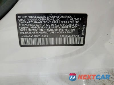 Zdjęcie 12 z 12 samochodu: 2021 VOLKSWAGEN PASSAT SE VIN:1VWSA7A32MC018699 - miniatura