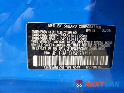 Zdjęcie 12 z 12 samochodu: 2025 SUBARU IMPREZA SPORT VIN:JF1GUAFC0S8310475 - miniatura