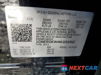 Zdjęcie 14 z 14 samochodu: 2021 CHEVROLET TRAVERSE LT VIN:1GNERGKW4MJ253352 - miniatura