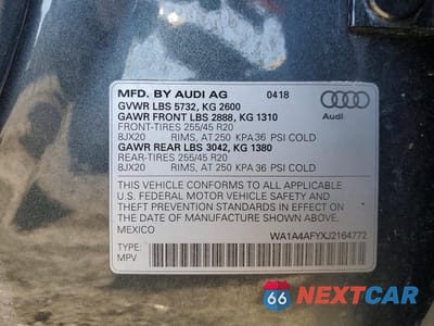 Zdjęcie 13 z 13 samochodu: 2018 AUDI SQ5 PREMIUM PLUS VIN:WA1A4AFYXJ2164772 - miniatura