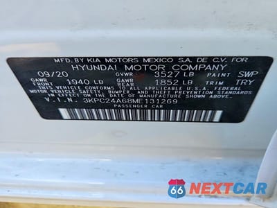 Zdjęcie 12 z 12 samochodu: 2021 HYUNDAI ACCENT SE VIN:3KPC24A68ME131269 - miniatura