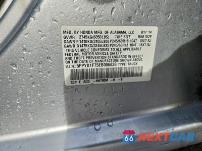 Zdjęcie 12 z 12 samochodu: 2014 HONDA RIDGELINE SPORT VIN:5FPYK1F75EB006836 - miniatura