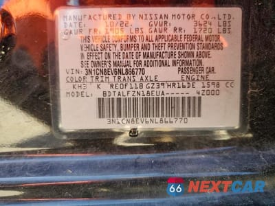 Zdjęcie 12 z 12 samochodu: 2022 NISSAN VERSA SV VIN:3N1CN8EV6NL866770 - miniatura