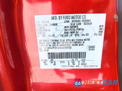 Zdjęcie 12 z 12 samochodu: 2005 FORD ESCAPE XLT VIN:1FMYU93105KA70752 - miniatura