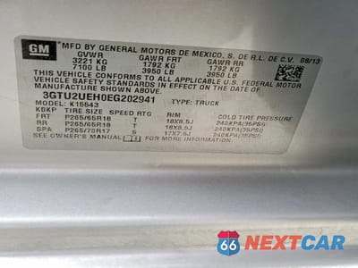 Zdjęcie 12 z 12 samochodu: 2014 GMC SIERRA K1500 SLE VIN:3GTU2UEH0EG202941 - miniatura