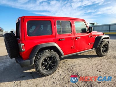 Trzecie zdjęcie samochodu z tyłu: 2021 JEEP WRANGLER UNLIMITED SPORT VIN:1C4HJXDN3MW660583 - miniatura