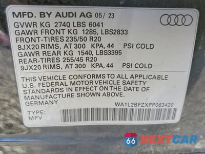 Zdjęcie 13 z 13 samochodu: 2023 AUDI Q4 E-TRON PREMIUM PLUS VIN:WA1L2BFZXPP063420 - miniatura