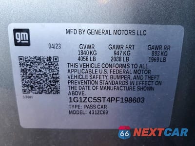 Zdjęcie 12 z 12 samochodu: 2023 CHEVROLET MALIBU LS VIN:1G1ZC5ST4PF198603 - miniatura