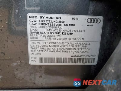 Zdjęcie 12 z 12 samochodu: 2018 AUDI SQ5 PREMIUM PLUS VIN:WA1A4AFY6J2247082 - miniatura