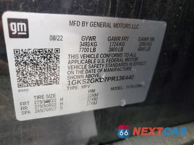 Zdjęcie 13 z 13 samochodu: 2023 GMC YUKON XL K1500 SLT VIN:1GKS2GKD7PR136440 - miniatura