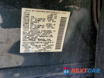 Zdjęcie 13 z 13 samochodu: 2008 NISSAN ARMADA SE VIN:5N1AA08C88N620895 - miniatura