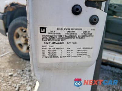 Zdjęcie 12 z 13 samochodu: 2003 CHEVROLET SILVERADO K1500 VIN:1GCEK14X13Z360505 - miniatura