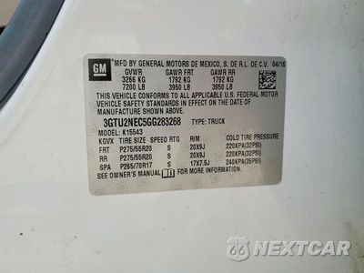 Zdjęcie 12 z 12 samochodu: 2016 GMC SIERRA K1500 SLT VIN:3GTU2NEC5GG283268 - miniatura