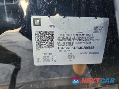Zdjęcie 14 z 14 samochodu: 2021 CHEVROLET SUBURBAN K1500 LT VIN:1GNSKCKD6MR256558 - miniatura