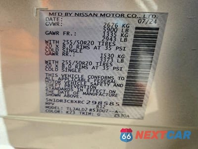 Zdjęcie 13 z 13 samochodu: 2024 NISSAN PATHFINDER SL VIN:5N1DR3CBXRC298585 - miniatura