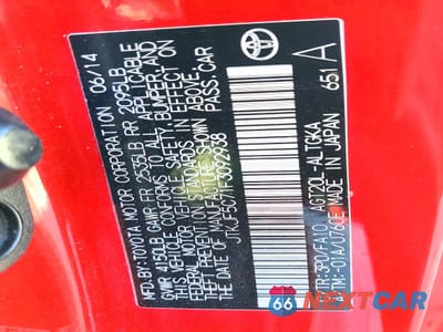 Zdjęcie 12 z 13 samochodu: 2015 SCION TC BASE VIN:JTKJF5C71F3092938 - miniatura