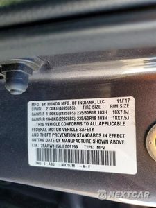 Zdjęcie 14 z 14 samochodu: 2018 HONDA CR-V EX VIN:7FARW1H50JE009199 - miniatura
