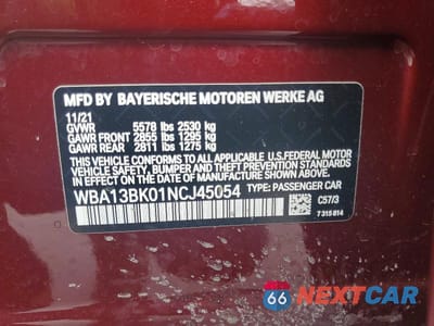 Zdjęcie 13 z 13 samochodu: 2022 BMW M550XI VIN:WBA13BK01NCJ45054 - miniatura